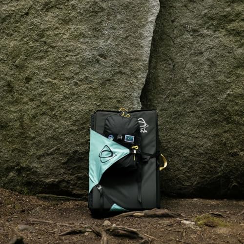 Asana VersaPad - Revolutionary Supplemental Bouldering Crash Pad - Sit Start Bouldering Mat, Climbing Crash Pad Gap Cover, Sport Mat & Essential Bouldering Gear (Open - 74" x 44" x 1") - color: Carbon