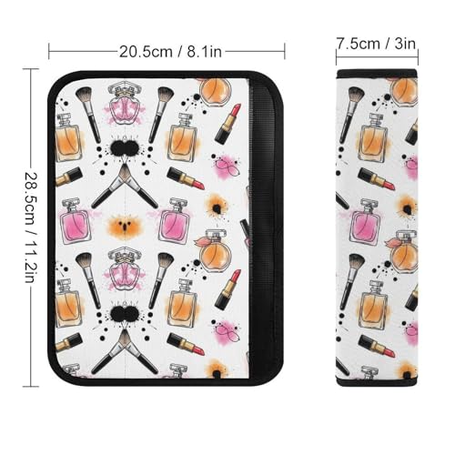 2 Pack Universal Fit Car Seat Belt Pad for Adult Use, All Vehicles, Perfume Lipstick Seat Belt Covers Cushion, Anti-Slip Pad - color: Pattern 395