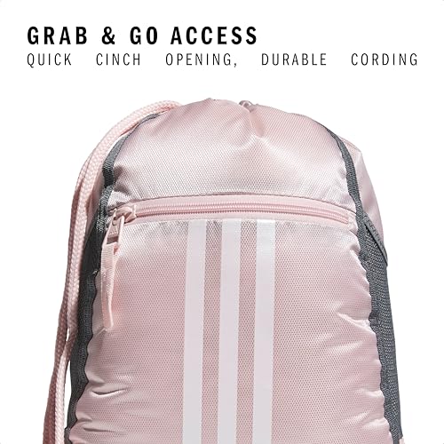 adidas Alliance Sackpack – Drawstring Backpack for Sports, Small Gym Bag, Sandy Pink/White/2, OSFA - color: Sandy Pink/White/2