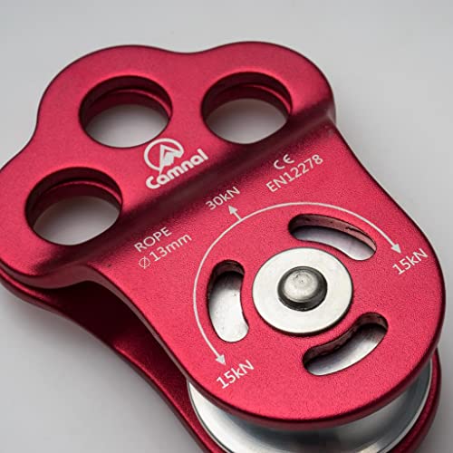 Triple Attachment System Climbing Pulley, 30KN Aluminum Alloy for 13mm Rope, Rock Climbing, Hauling and Rigging