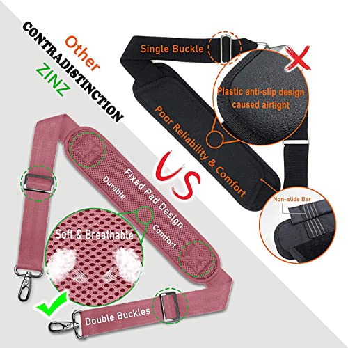 Bag Shoulder Strap, Padded Adjustable Shoulder Strap Replacement - color: Pink, size: 57"