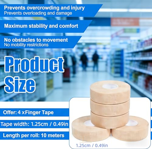 Skin-Tone Finger Tape (4-Pack) – Breathable Cotton Athletic Tape for Sports Protection & Joint Support