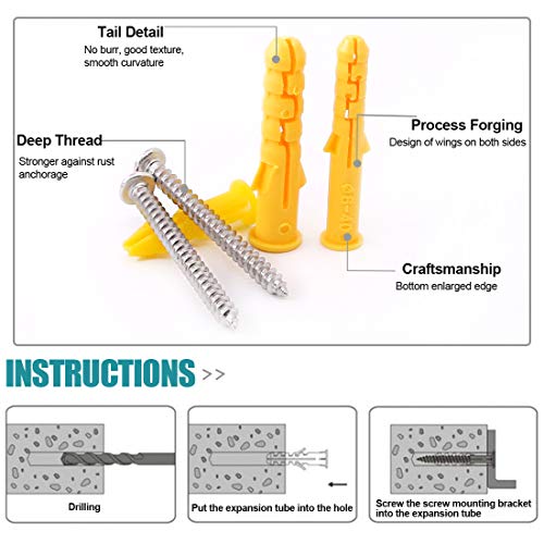 Hilitchi 220-Pieces Zinc and Plastic Self Drilling Drywall Anchors with Phillips Pan head Self Tapping Screws Assortment Kit