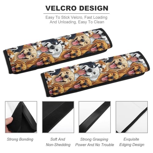 Universal Soft and Comfortable Car Seat Straps Shoulder Pads for Adult Use, Stroller Pushchair High Chair, 2PCS Cartoon Selfie Dog Harness Pads Strap - color: Pattern 764