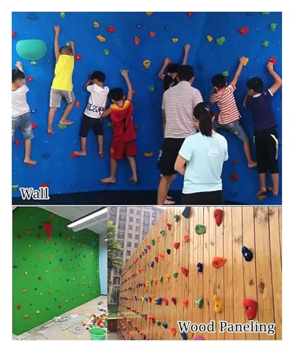 Climbing Kit,Climbing Holds, Set of 5 Screw-On Rock Climbing Holds, Random Style Climbing Grab Rocks, Home School Rock Climbing Wall(5pcs-Plank Installation) - size: 5pcs-Plank installation