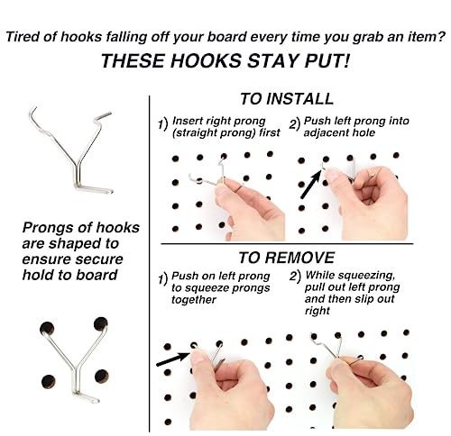 Peg Board Hooks for Hanging Tools with Bins and Baskets – Tool Organization Accessories Kit – Organizer Set of 1 inch, 2 inch, 4 inch L Hooks, J Hook, Pliers Rack, Screwdriver Holder - size: Set w/ Baskets+Bins