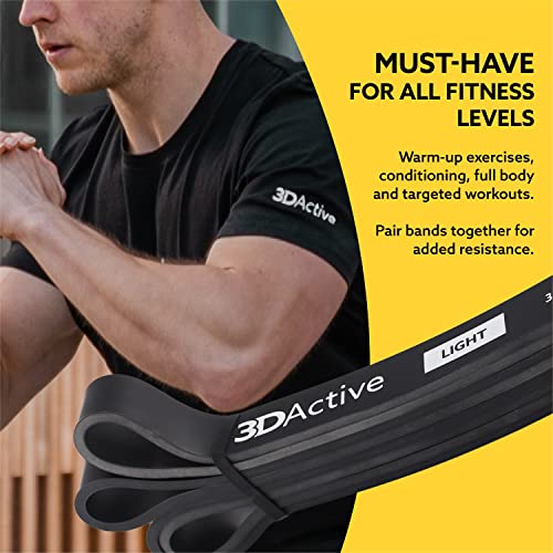 3DActive Pull Up Assist Band - Resistance Band for Strength Training, Powerlifting, Body Stretching, Crossfit - Exercise Guide Included. - color: #2 Black - 30 to 60 Pounds (3/4 " *4.5mm) - Single Band