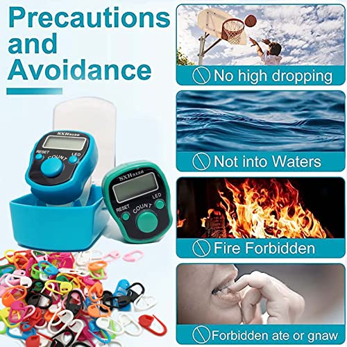 6-Pack Digital Tally Finger Counter with Led, Colorful Tasbeeh Tasbih 5-Digits Counter Clickers with Led Light, Carry Ring, Individual Hard Case for Muslims Pray Knitting Track Golf Lap - color: Bright color
