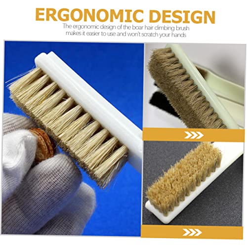 Veemoon 2pcs Bouldering Brush Sturdy Boar Hair Bristles Handle for Outdoor Climbing Rock Cleaning Sports Cleaning Brush for Bouldering Chalk Removal