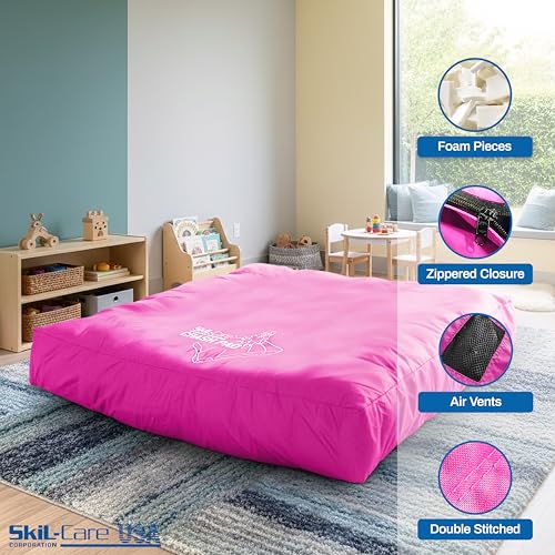 Skil-Care Crash Pads for Kids Sensory, High-Density Foam Crash Mat, Nylon | Water-Resistant Cover Crash Pads with Mesh Vents from 3x4ft to 8x8ft for Daily Use in Sensory Rooms, Schools, Clinics, Home - size: 4x4 Feet