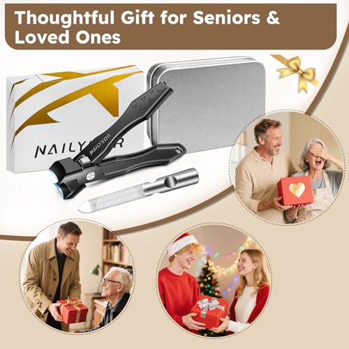 German Nail Clippers for Men Women with Catcher, Toenail Clippers for Thick Nails for Seniors, Toe Nail Clippers Wide Jaw Opening Ultra Sharp Safety Lock Nail Cutters - style: Classic