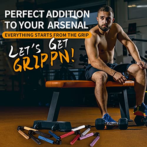 Grip Strength Trainer Set, 6 Pack, 50-350LB, Wrist Forearm Strengthener, Metal No Slip, Hand Grip Gripper Strengthener for Strength Training and Exercise, Hand Workout Squeezer Grip Strength - color: 6Pack,50-300lb,Purple+Silver+Blue+Red+Black+Gold