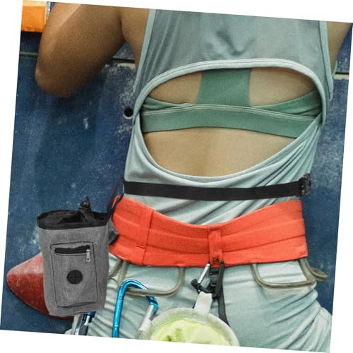 Climbing Chalk Bag with Zippered Pockets Waterproof Gym Pouch for Rock Climbing Bouldering and Weightlifting Adjustable Waist Belt Outdoor Sports Accessories