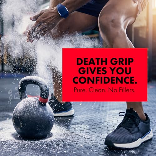 Death Grip Doom Stone Chalk Discs – 4 x 60g Gym Chalk Blocks – 100% Pure Magnesium Carbonate for Rock Climbing, Bouldering, Weightlifting, Gymnastics & Training