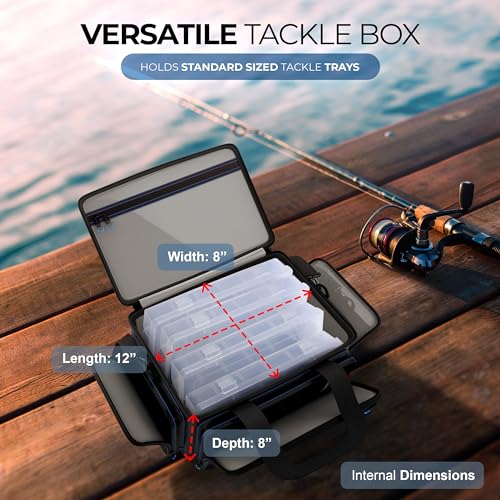 Reaction Tackle Saltwater Fishing Tackle Bags, Water Resistant 1000D PVC Tackle Box Bag with Removable Dividers, Fits 3600 and 3700 Trays, Small - size: Small Bag