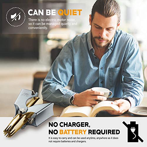 ROYAL [Made in Korea] Gold Nose Hair Trimmer for Men, Golden Birdie, Allergy-Free, Manual, Battery-Free, Waterproof, Painless with Twelve Dual-Edged Blades, Patented Mechanism ET-4PG - color: Gold