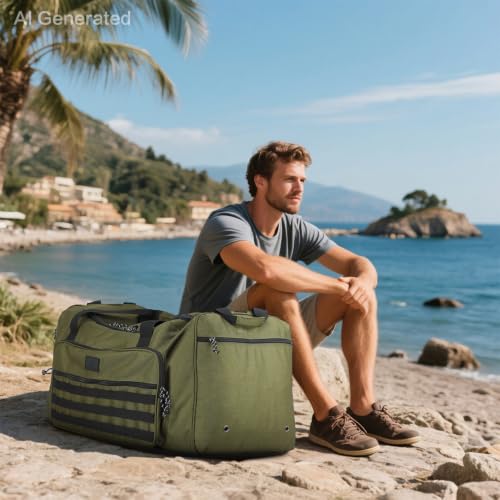 120L Extra Large Gym Duffle Bag for Men Women with Shoes Compartment Heavy Duty Tactical Sports Duffel Bag Big Football Baseball Basketball Soccer Hockey Team Equipment Bag, Green - color: Green