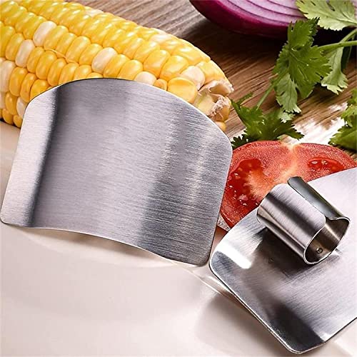 2 Pcs Finger Guards for Cutting, Kitchen Tool Stainless Steel Finger Protectors Finger Guard for Cutting Food, Finger Protectors,Avoid Hurting When Slicing and Dicing(2pcs)