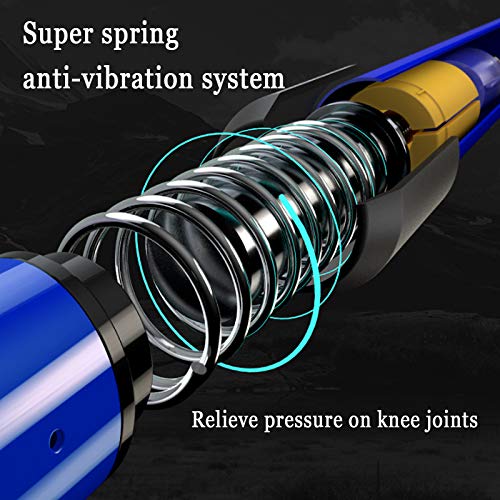 Aihoye Trekking Poles,Adjustable Shock Absorbing Hiking Walking Stick-2Pcs | Aviation aluminum,Collapsible, Lightweight, All-terrain walking poles, Carry bag included - color: blue