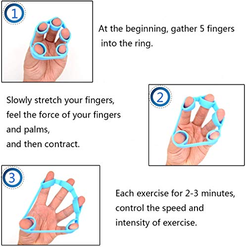 3PCS Finger Stretcher Resistance Bands Strength Trainer for Forearm Exercise Guitar Finger Strengtheners Rock Climbing 6.6 8.8 11 Pounds - color: Style 1-2