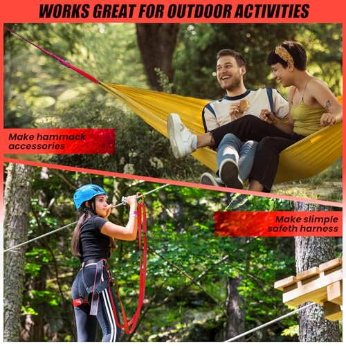 18MM Nylon Climbing Slings Runners 23 kN Strong Webbing Straps for Rock Climbing, Rappelling, Swing, Yoga Hammock etc - color: 1PC Red, size: 24inch/60cm