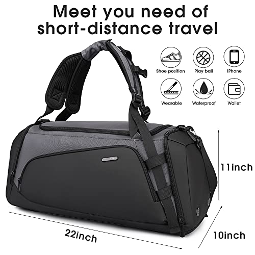 BANGE Gym Sports Duffel Backpack for Man & Women… - color: Grey