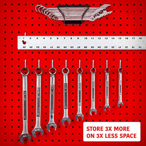 Pegboard Screwdriver and Wrench Holder Set Peg Board Accessories, Organize Wrenches and Screwdrivers on Pegs. Heavy Duty Black Pegboard Accessories for Hanging Tools, Pegboard Organizing