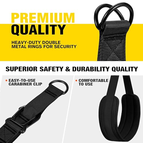 Adjustable Heavy Duty Pull Up Assistance Bands with Fabric Feet and Knee Rest - Pull Up Resistance Bands for Men, Women, and Seniors - Perfect for Dip and Resistance Strength Training Glamflex - color: Black