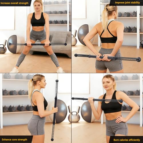 Fitness Exercise Bar, 2in1 Functional Shoulder Exercise Equipment, Workout Bar Elastic Fitness Stick for Pilates Sports Arm Muscles Strength