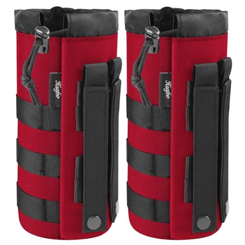 Molle Water Bottle Holder, Upgraded 1000D Nylon Tactical Molle Water Bottle Pouch, Sports Water Bottle Bag Bottom Mesh Lining Hydration Carrier for Camping, Climbing, Hiking and Travelling - color: Gray-Camo