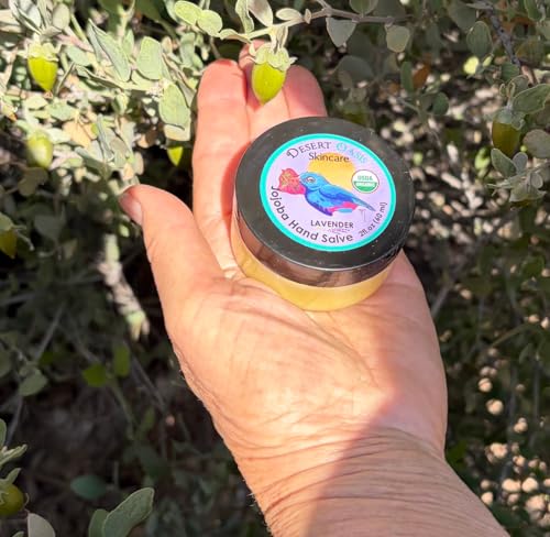 USDA Organic Lavender Jojoba Oil Hand Salve for Rich Conditioning (2 oz) | Over 50% Jojoba Oil with Beeswax & Avocado Oil – Rich Conditioning Balm for Dry Hands, Feet & Cuticles 60 g