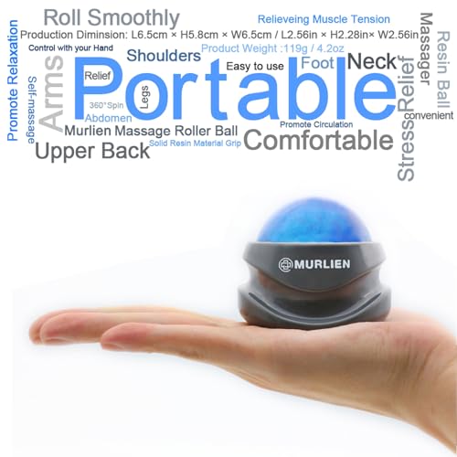 Massage Roller Ball, Tight and Sore Muscles Relief, Manual Massager, Alleviating Shoulder, Arms, Back, Legs, Calves or Muscle Tension - color: Blue