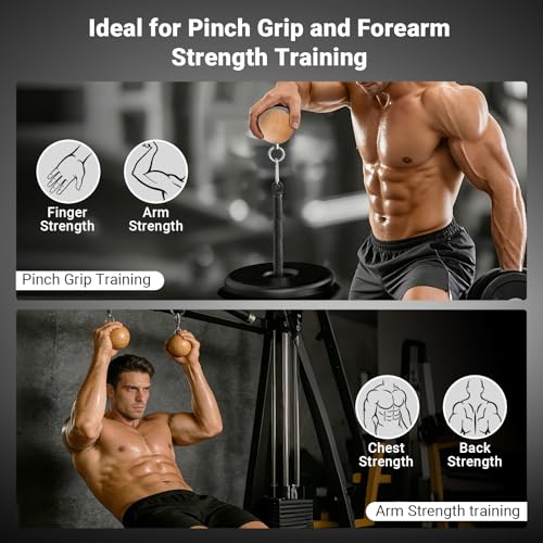 Pinch Grip Strength Training Set, Beech Wood Pinch Block Grip Set with Loading Pin, Rock Climbing Power Finger Forearm Hand Exerciser Strength Training Strengthener Equipment For Home Gym (Pinch Wood Set)