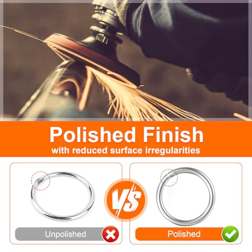 BEYOURD Metal O Rings, 304 Stainless Steel Welded Hardware Rings for Dog Collars & Leashes, Macrame, Ropes, Hanging Straps - color: Id120mm, size: WD12mm
