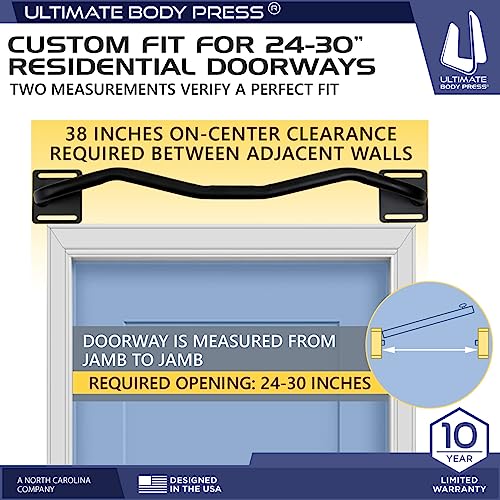 Ultimate Body Press Wall Mounted Doorway Pull Up Bar - style: Angled Ergonomic Bar