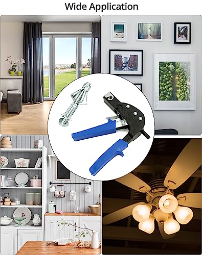 QWORK Hollow Wall Anchor Setting Tool with Non-Slip Rubber Grip and Safety Slip Guard, Metal Construction for Perfect Cavity Wall Fixings Installation