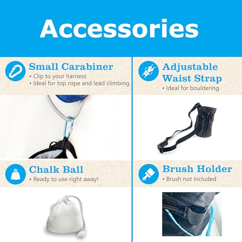 Chalk Bag + Ball for Rock Climbing, Bouldering, Top Rope | Climb On - style: Chalk Bag + Refillable Ball
