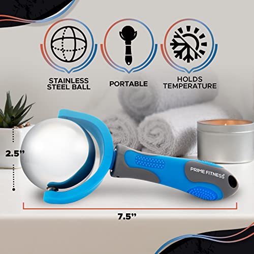 Cold Massage Roller Ball | Cold Therapy | Ice Roller Ball with Handle | cryo Stick | Relieve Muscle Pain (Blue) - color: Blue