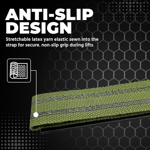 WSAKOUE Lifting Straps, Weightlifting Straps, Deadlift Straps with Padded Neoprene for Power Lifting, Bodybuilding, Gym Workout, Strength Training & Fitness Workout, Resistance - color: Army Green