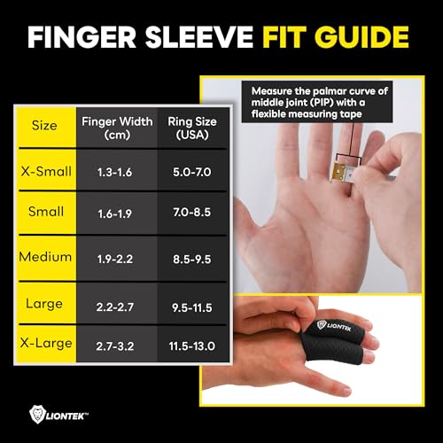 LIONTEK Double Flow Finger Sleeve V3 Pair — Joint Support & Compression for Activity, BJJ, Fitness, Volleyball, Basketball, and More (Small) - size: Small