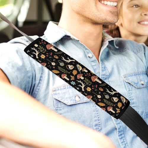 2 Pack Universal Soft and Comfortable Car Seat Straps Shoulder Pads for Kids, All Vehicles, Witch Mushroom Gifts Neck Strap Covers, Neck and Shoulder Support - color: Pattern 320