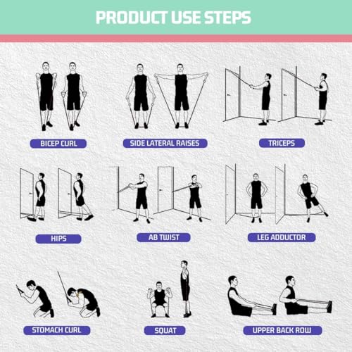 VEICK 10-150LBS Resistance Bands with Handles, Ankle Straps, Door Anchor | Accredited Lab Certified, 100% Natural Latex, Versatile for Yoga, Pilates, Strength, Home Gym - color: Macaron 2, style: 10-150LBS