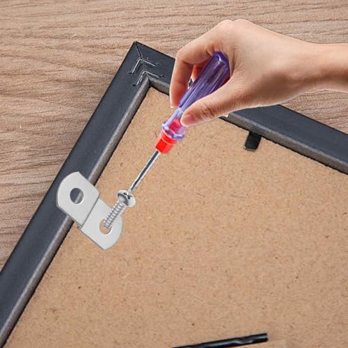 15PCS 1/8" Canvas Clips for Picture Framing, Offset Mounting Hardware with Screws for Art and Mirror Installation - size: 1/8 Inch