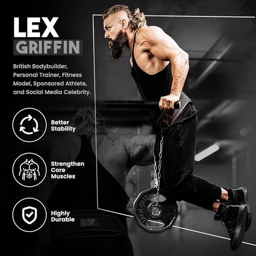 RDX Dip Belt for Weight Lifting, Heavy Duty 36 Inch Adjustable Steel Chain, Dipping Belt Chin Pull Ups Gym Training Bodybuilding Powerlifting Fitness Workout, 6” Padded Neoprene Back Support Men Women - color: Army Green