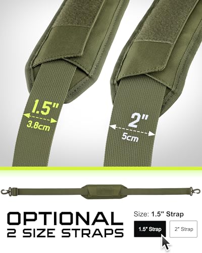 WYNEX Shoulder Strap, 55 inch Universal Bag Strap Replacement with Pad | Single Shoulder Strap with Detachable Thick Pad, Crossbody Bag Strap for Tactical Pouch Tool Bag Messenger Bag Luggage Duffle - color: Army Green, size: 1.5“ Strap
