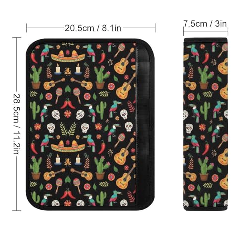 2PCS Tie Dye Neon Sugar Skull Car Seat Belt Pad Universal Soft and Comfortable Harness Pads Strap for Kids, Car Seats Pushchair Strollers High Chair Pushchair - color: Pattern 916