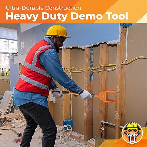 30” Demolition Pry Bar & Crowbar – Oval Handle Wrecking Bar for Ceiling & Wall Demo – Heavy Duty Nail Puller Tool for Contractors, Firefighters & Home Renovations - size: 30" Oval