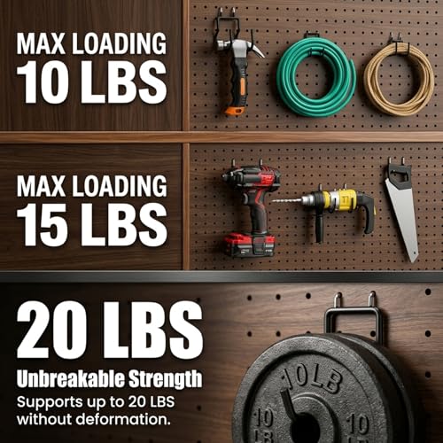INCLY 36 Pack 1/4" Pegboard Drill Holder Tool Utility Hooks | Heavy Duty Pegboard Hooks, Peg Board Tool Hangers Accessories, for Hanging Power Tools, Drill, Hammer, Workbench, Garage - size: 36 Pack