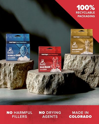 Find Your Favorite Blend: Unicorn Dust, Gorilla Grip, or Bam Bam – 2.5oz Loose Chalk for Lifting, Climbing, Bouldering & Gym Training