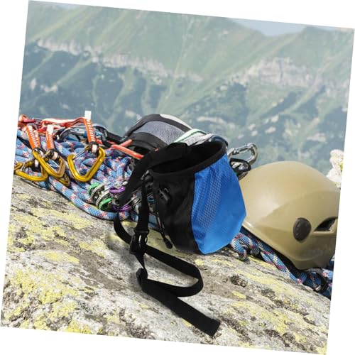 Abaodam Chalk Bag for Climbing Storage for Bouldering Weightlifting Wear-Resistant Design for Gymnastics and Outdoor Training Blue-Black Combination